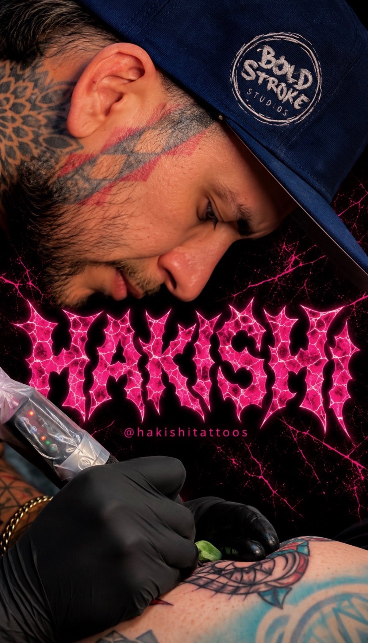 Hakishi tattooing a client in Dallas, TX